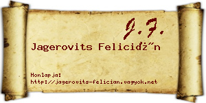 Jagerovits Felicián névjegykártya